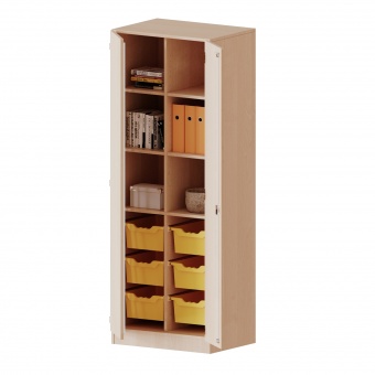 ErgoTray Schrank, 2reihig, 5 OH, zweitürig, mit 6 hohen Boxen, B/H/T 70,3x190x50cm 